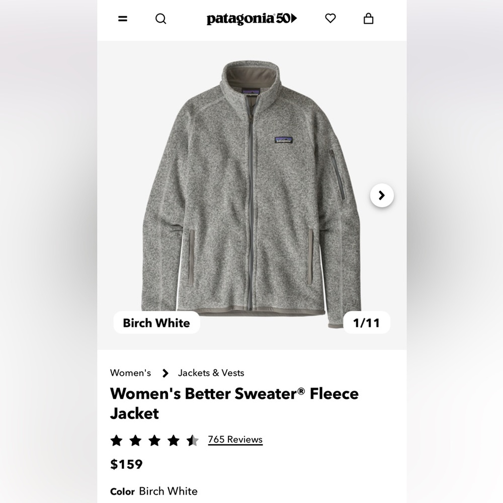 Patagonia - Women's Better Sweater® Fleece Jacket - Size Small